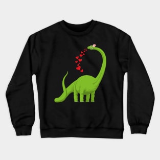 Heart Dinosaur Brachiosaurus Cute Valentine’s Day Crewneck Sweatshirt